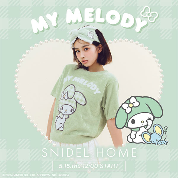 SNIDEL HOME(スナイデルホーム)のニュース | 【5/15(木)12:00販売スタート】今年で50周年を迎えたサンリオのキャラクター『マイメロディ』とSNIDEL HOME(スナイデルホーム)が初のコラボレーション！