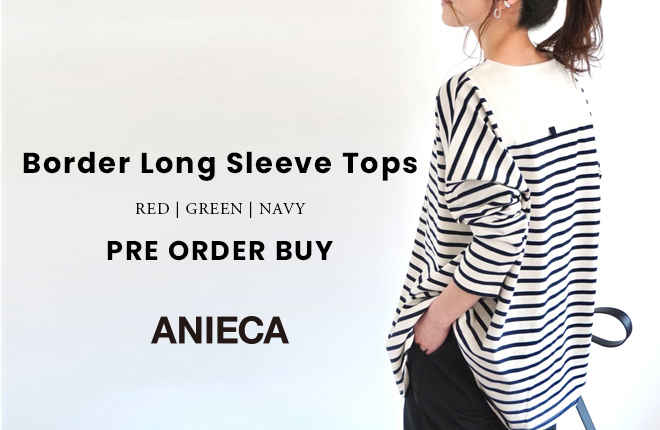 ANIECA Border Long Sleeve Tops PRE ORDER