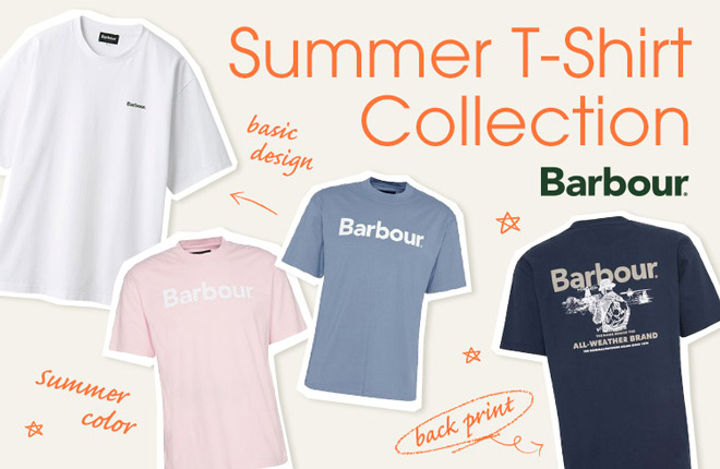 Barbour T-Shirt Collection　暑い夏の必須アイテム、Tシャツをご紹介。