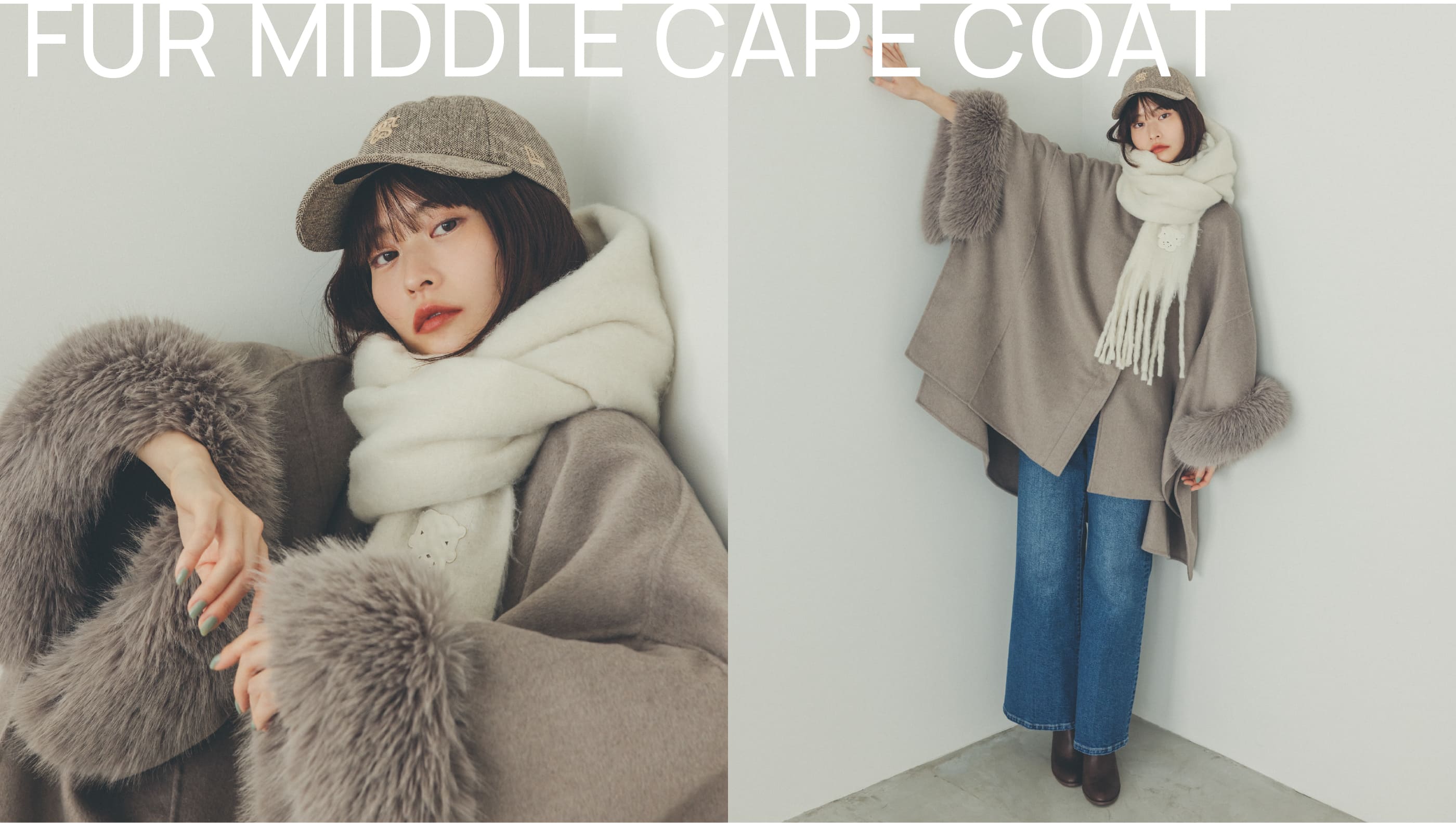 FUR MIDDLE CAPE COAT