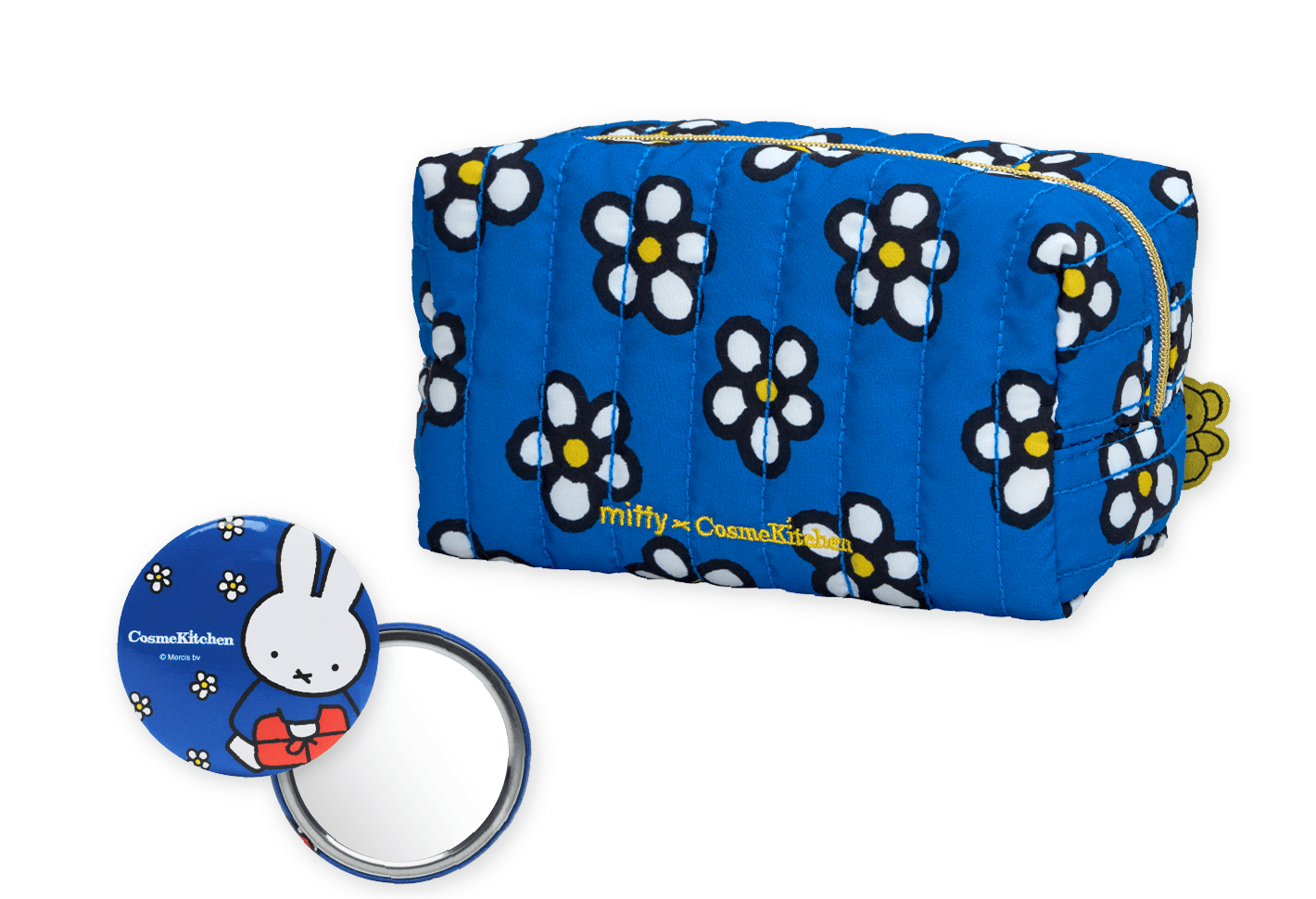 miffy リサイクルポリエステル キルティングポーチ&ミラーセット 商品画像