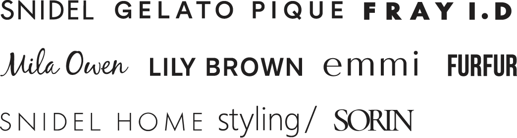 SNIDEL GELATO PIQUE FRAY I.D Mila Owen LILY BROWN emmi FURFUR SNIDEL HOME styling/ SORIN