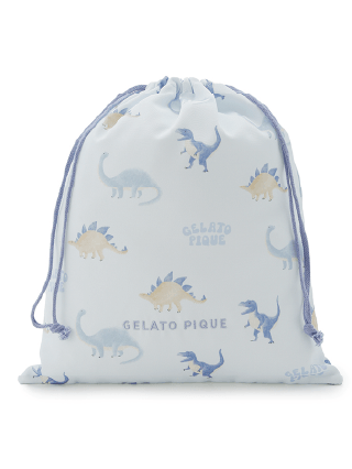                                  Lサイズ 巾着バッグ「恐竜柄」