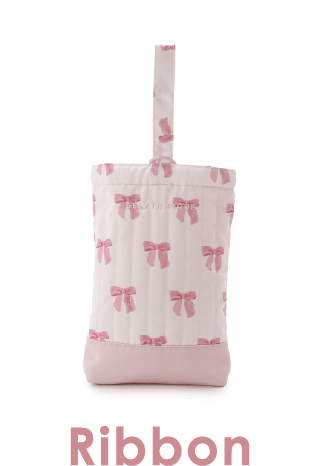                              上履き入れ「リボン柄」                             Ribbon