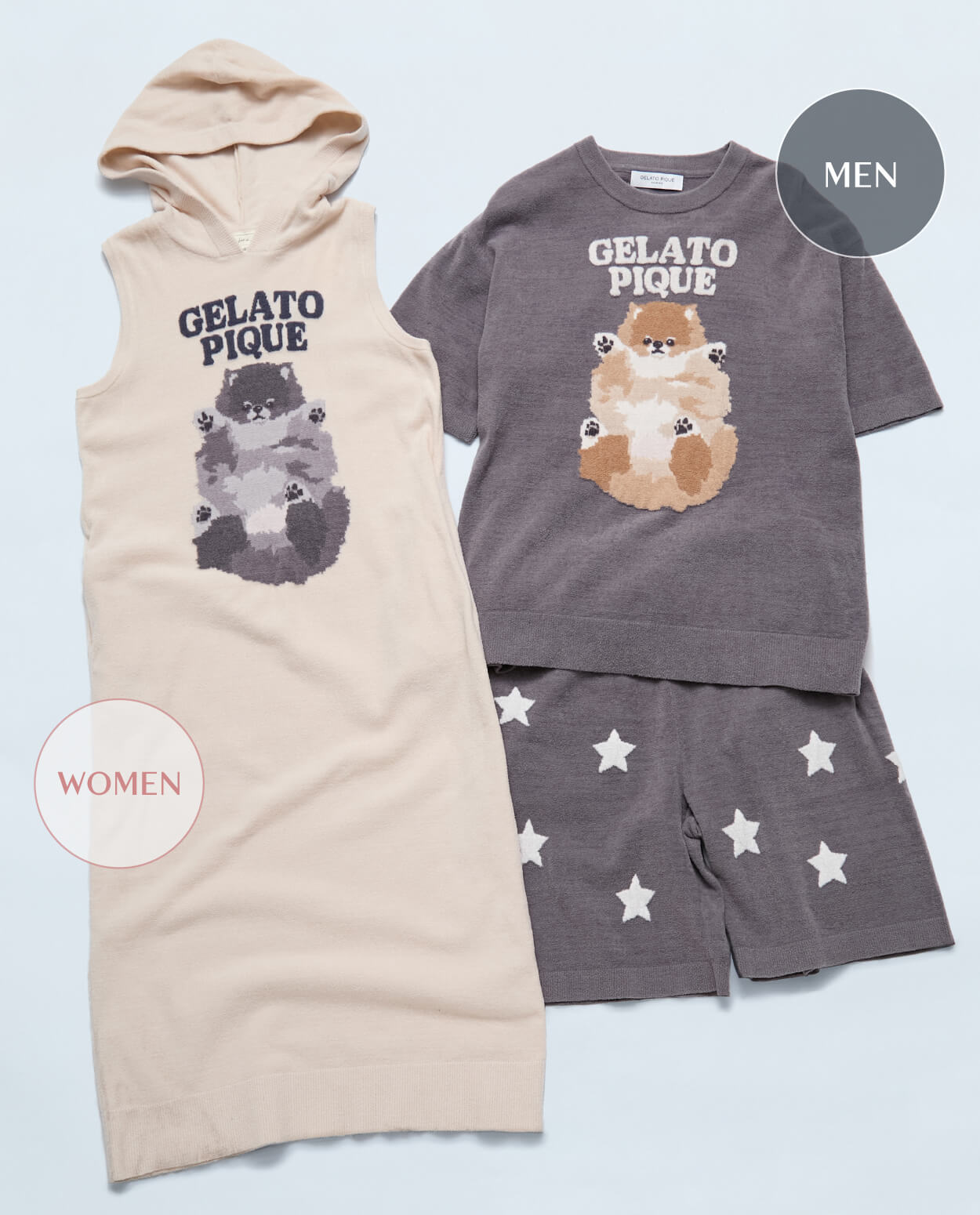 【ONLINE限定】お腹見せドッグジャガードフード付きワンピース 【ONLINE限定】【HOMME】お腹見せドッグジャガードプルオーバー&ハーフパンツセット